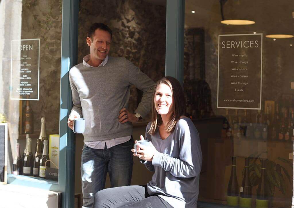 Ed and Jess the owners of the yacht wine supplier - Onshore cellars. Wine for yachts, Spirits for yachts. Provisioning winer and spirits for your yacht