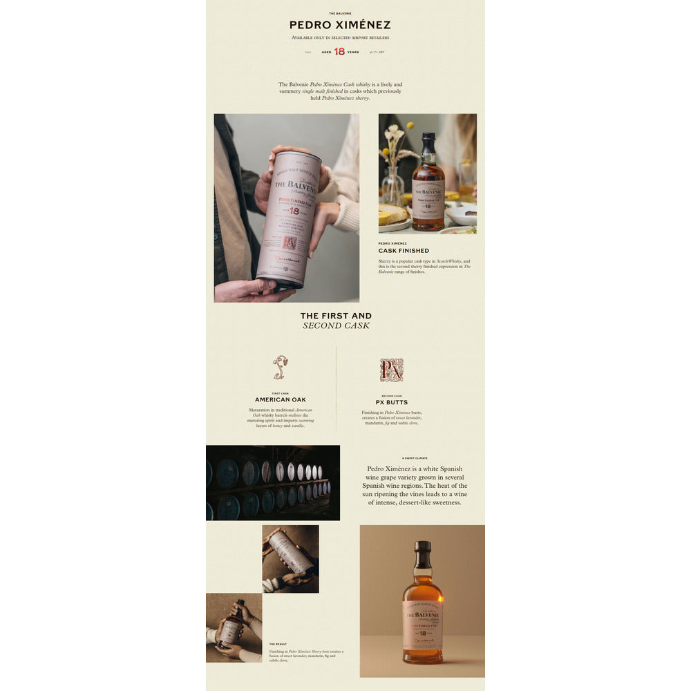 The Balvenie - Pedro Ximenez Cask 18 Year Old Single Malt Scotch - Whisky